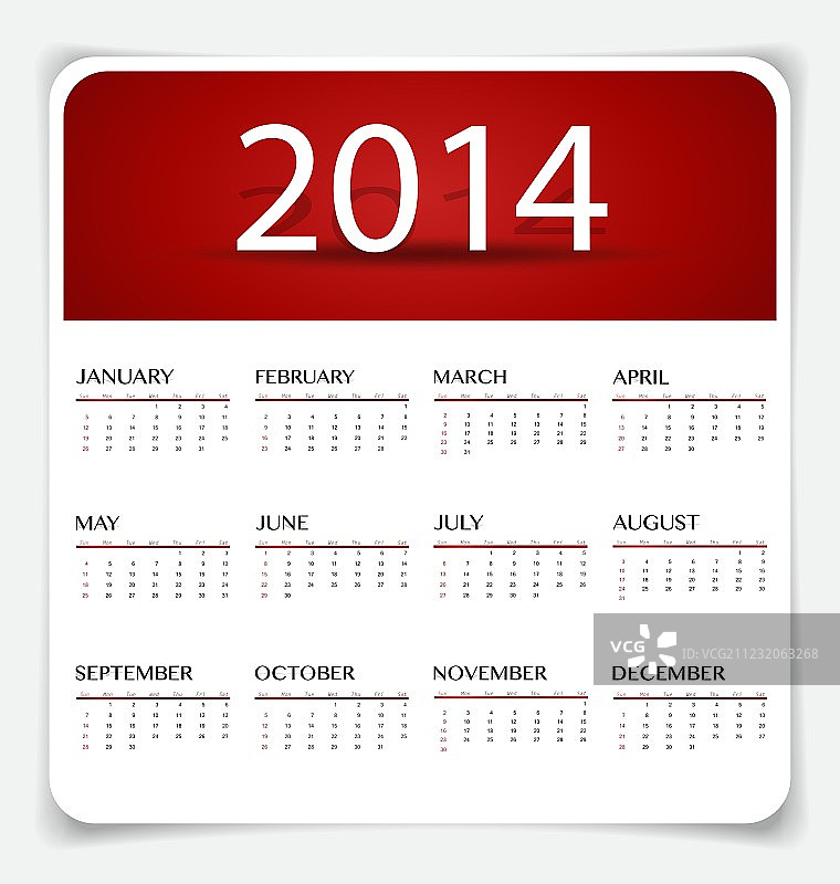 2014年简约日历图片素材