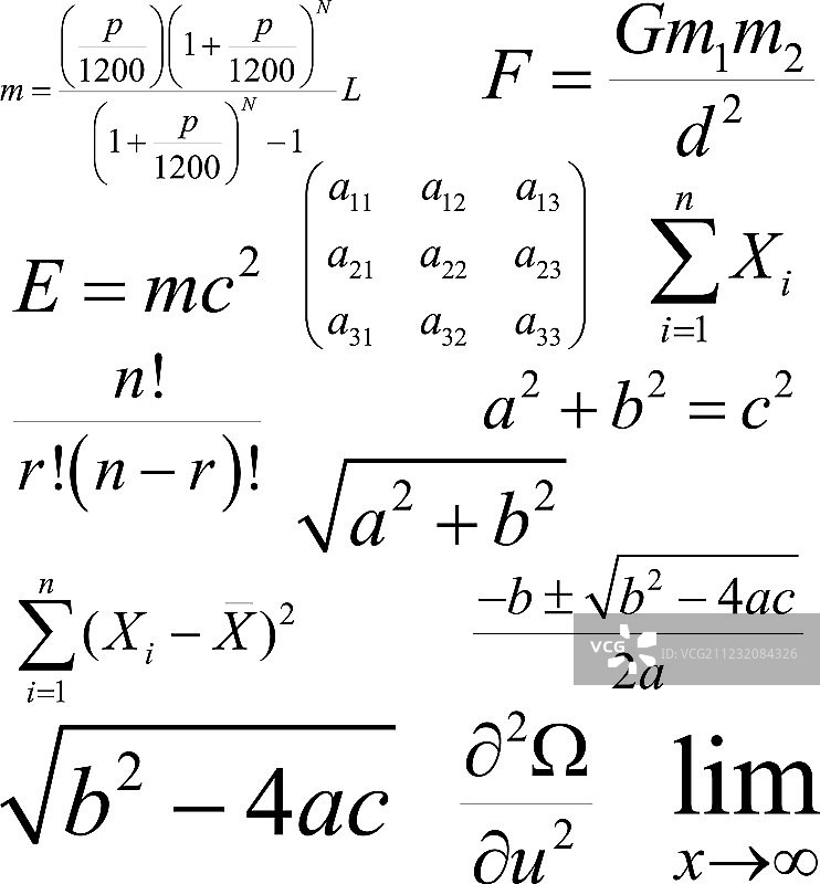 数学和物理公式及表达式图片素材