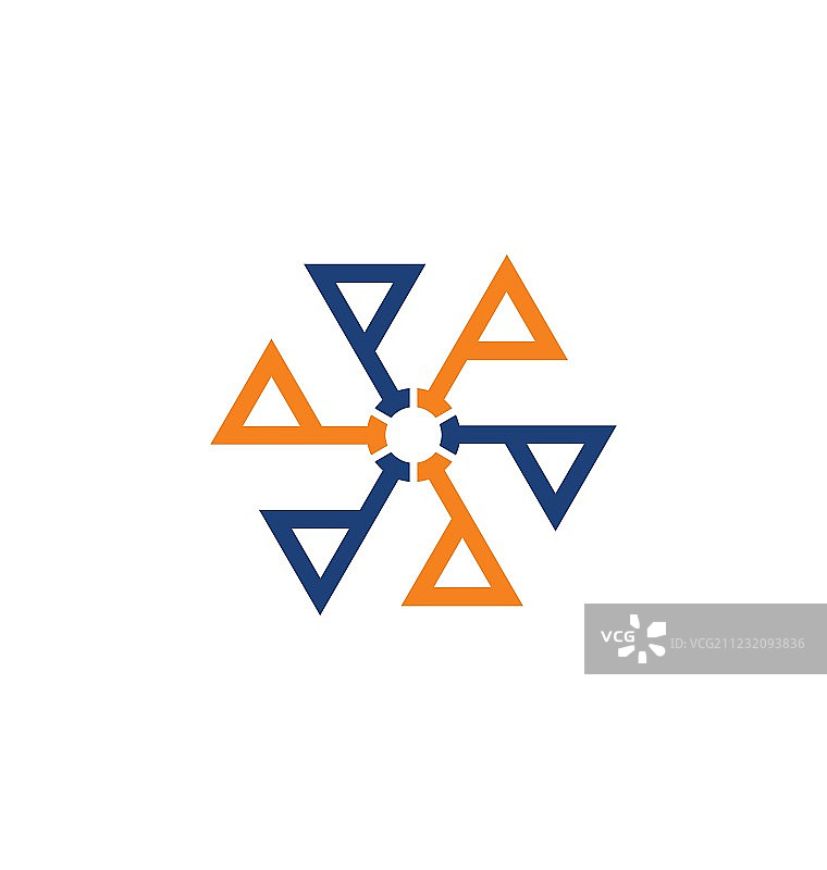 圆形三角形彩色科技logo图片素材