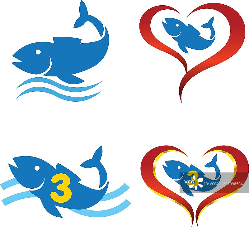 心形欧米茄鱼logo图片素材