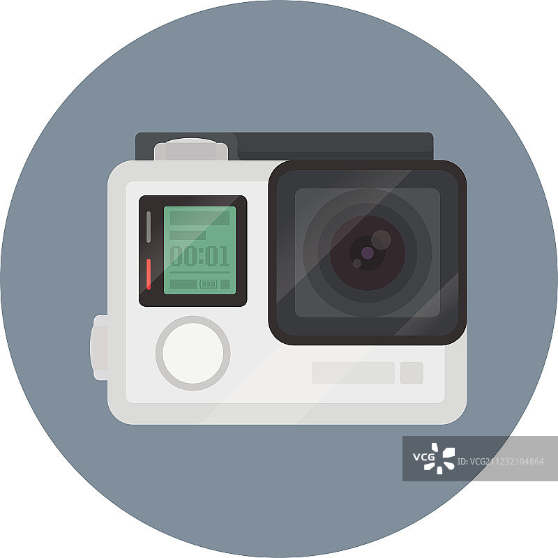 GoPro Hero 4 运动相机扁平图标图片素材