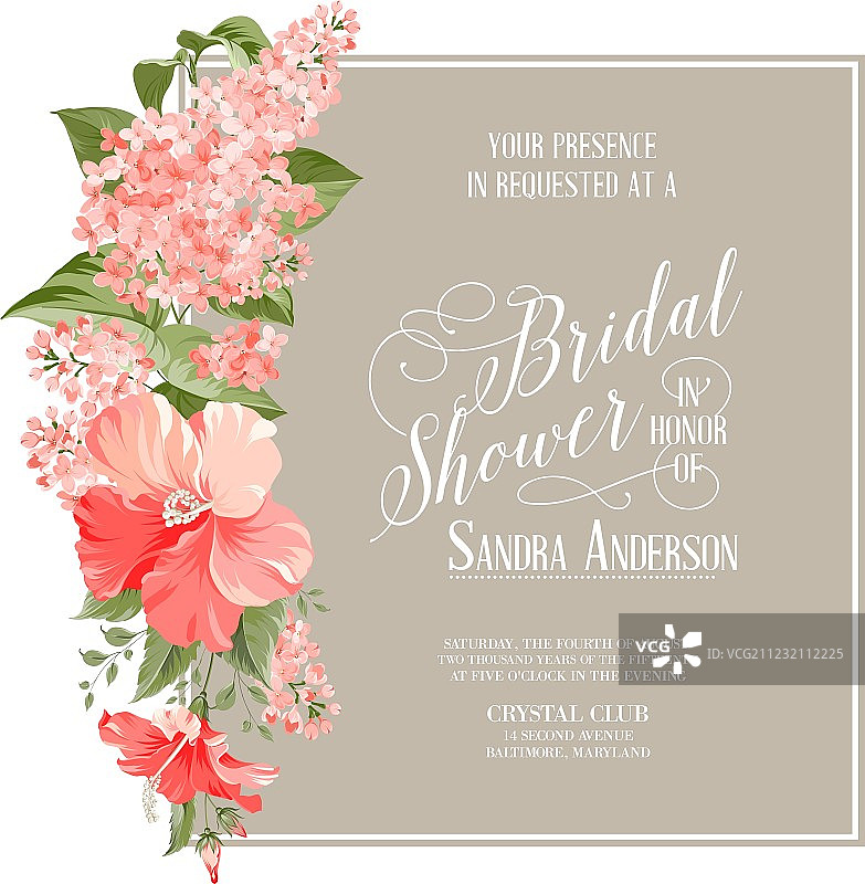 新娘送礼会贺卡图片素材