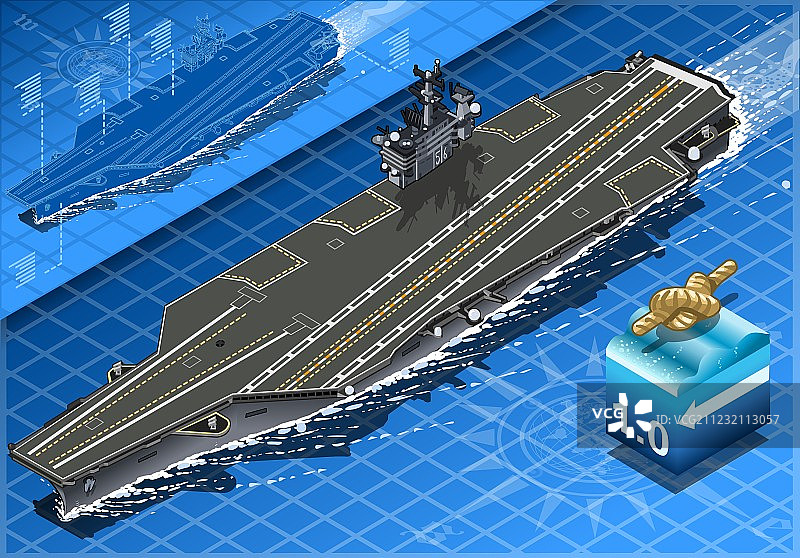 2.5D导航中的航空母舰图片素材