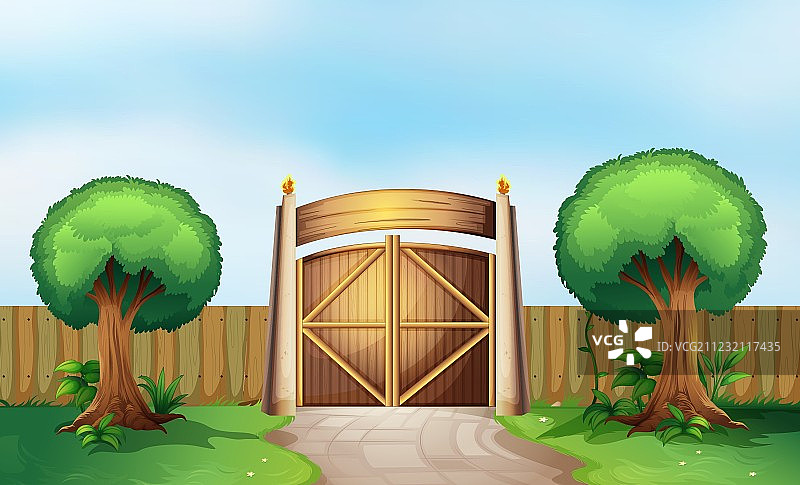 带门禁的公园图片素材