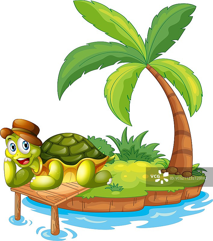 搁浅在岛上的乌龟图片素材