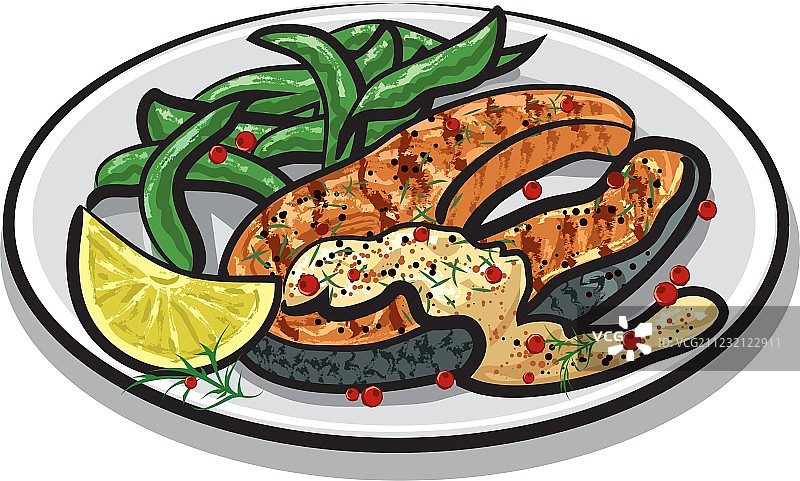 烤三文鱼排图片素材