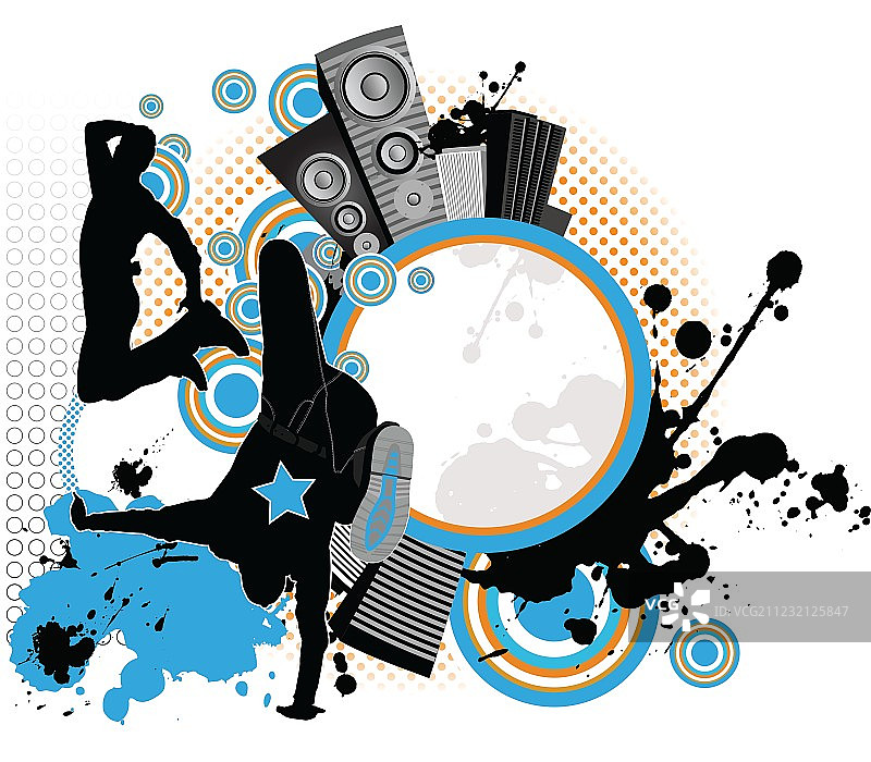 城市里跳舞的年轻男子图片素材