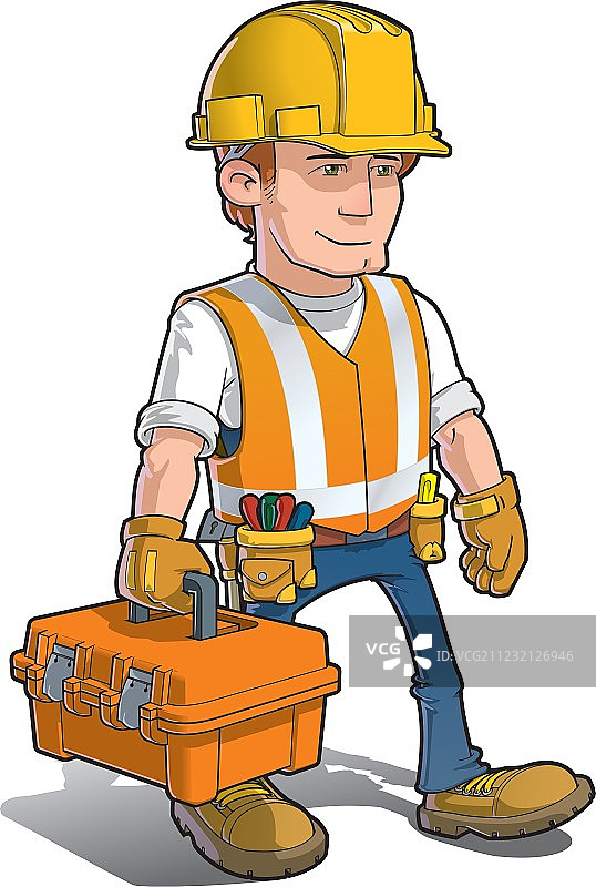 携带工具箱的建筑工人图片素材