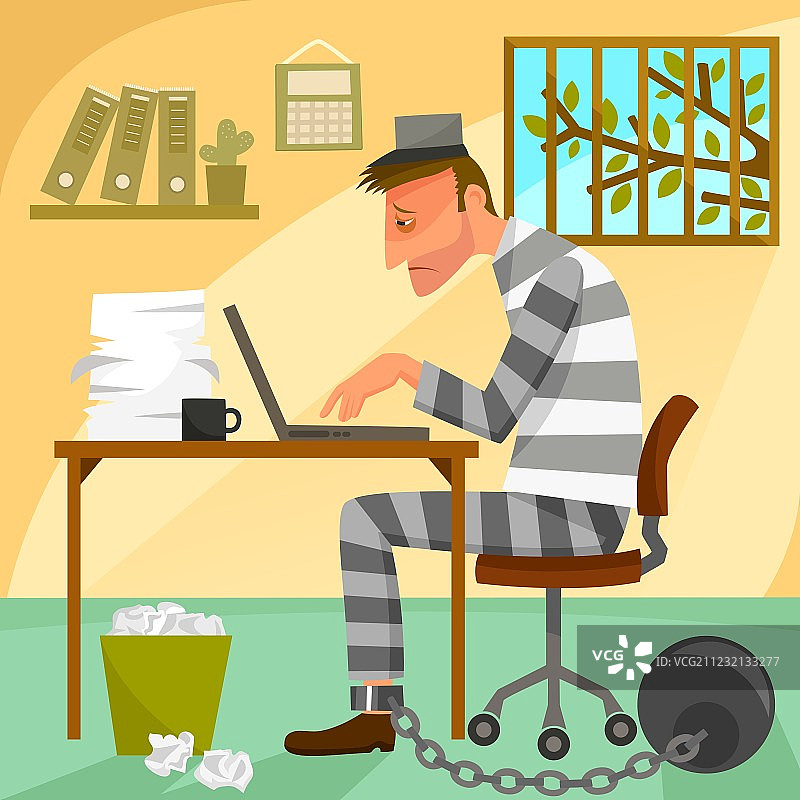 工作中的囚徒图片素材