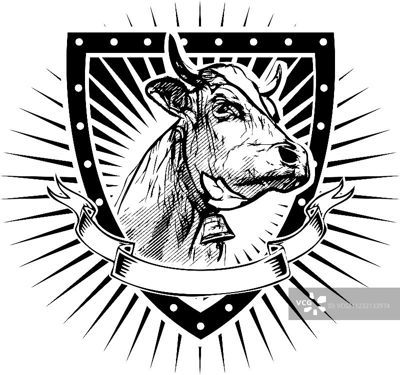 奶牛盾牌图片素材