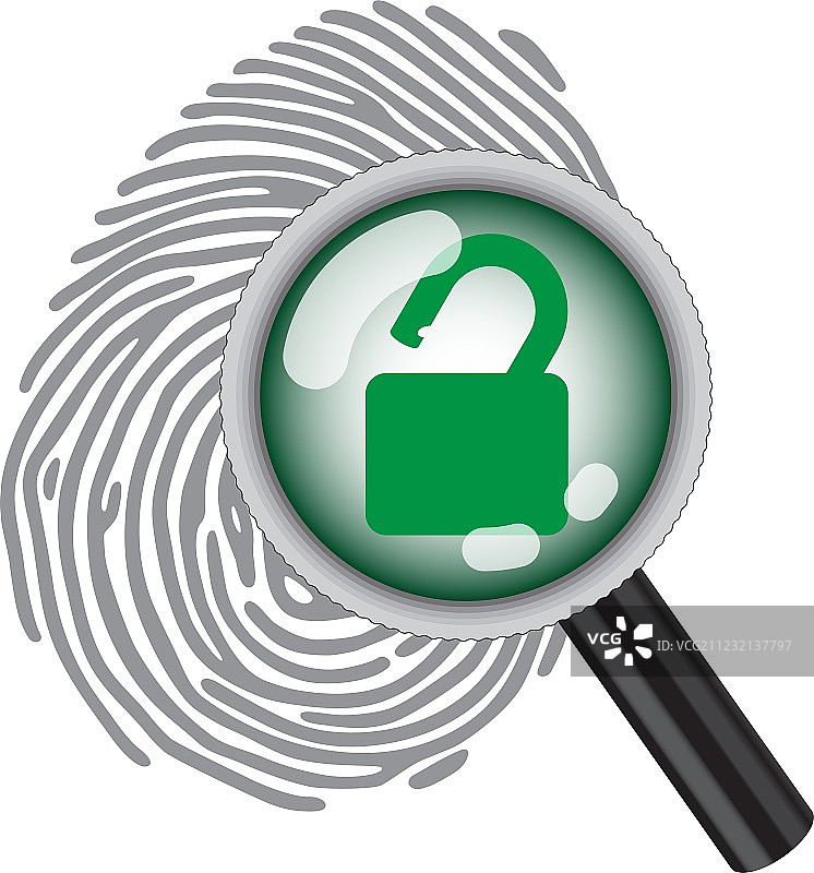 带放大镜的指纹图片素材