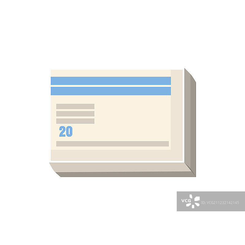 带蓝色标签图标的药盒图片素材