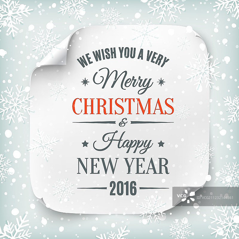 带有雪的白色逼真纸质banner图片素材