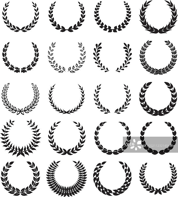 黑色月桂花环1图片素材