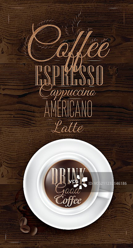 深色木纹背景咖啡杯图片素材