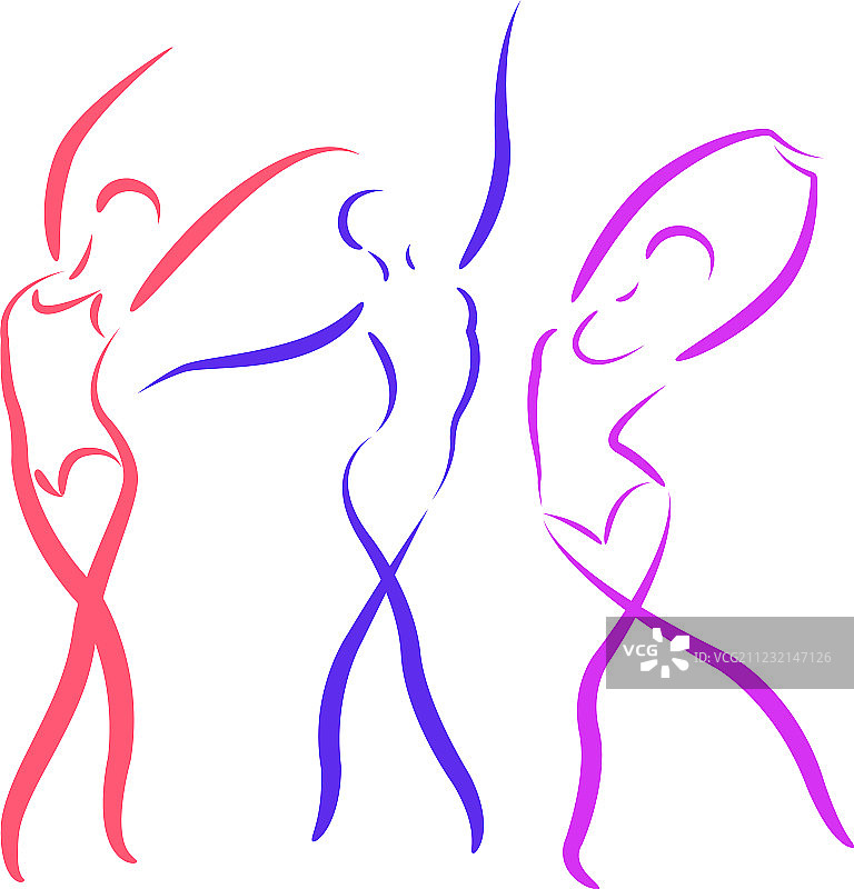 手绘跳舞女孩素材图片素材