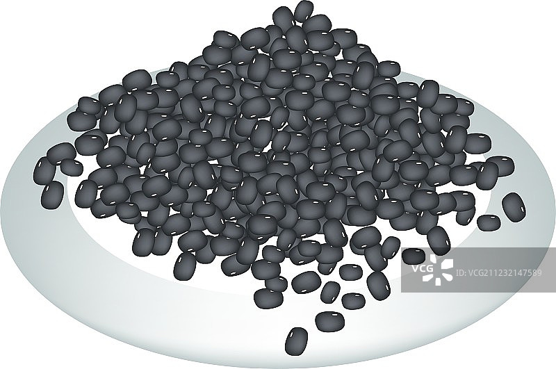 白色盘子里的很多黑豆图片素材