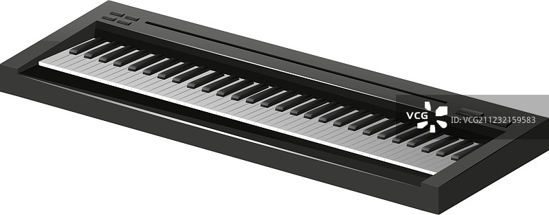 白色背景上的电钢琴图片素材