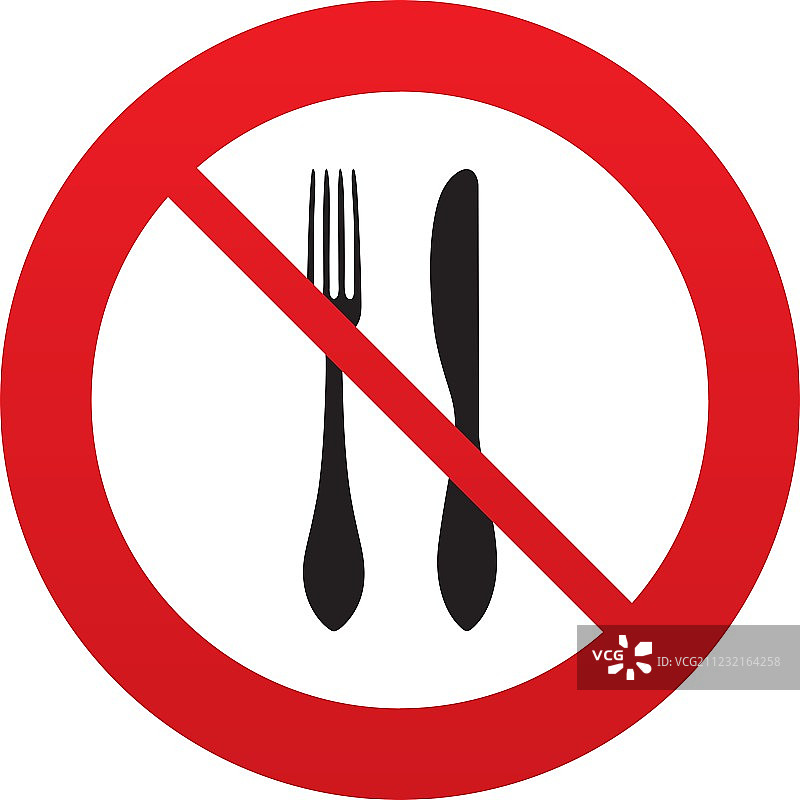 禁止饮食标志：刀叉符号图片素材