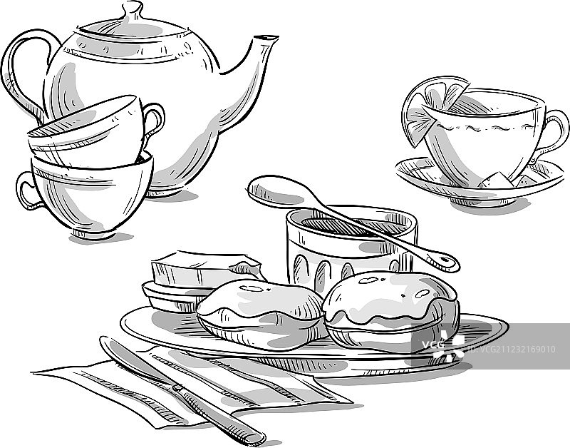 茶和司康饼图片素材