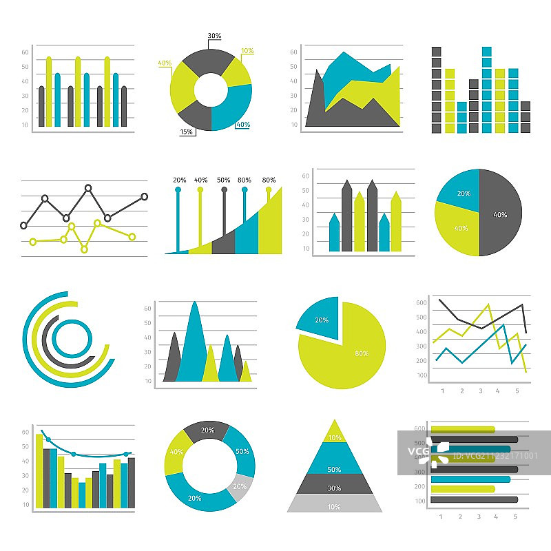 扁平化图表图标合集图片素材