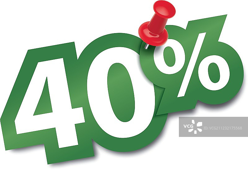 百分之四十折扣贴纸图片素材