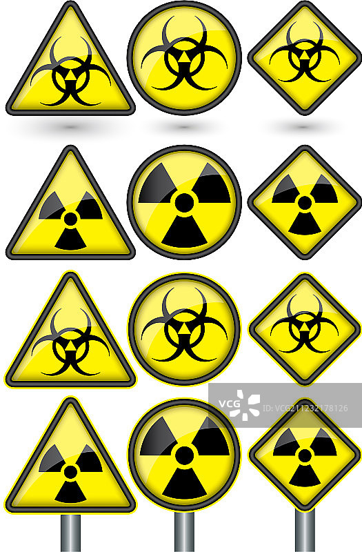 辐射标志符号集图片素材