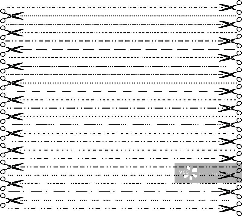 带剪刀的虚线集合图片素材