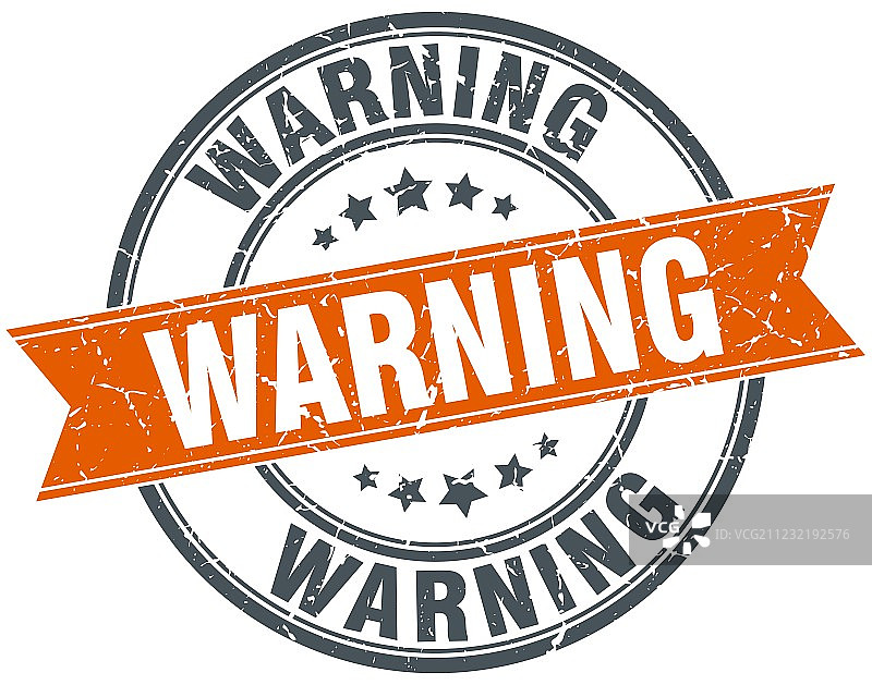 橙色复古警示印章图片素材