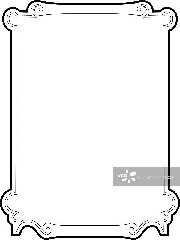 黑色巴洛克花饰涡卷花纹框架图片素材
