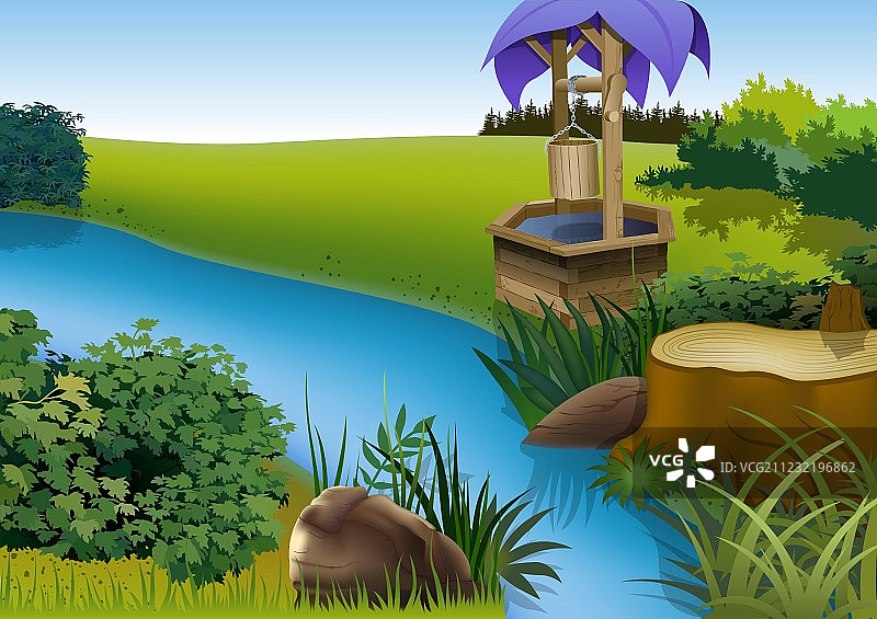 夏季风景和小河图片素材