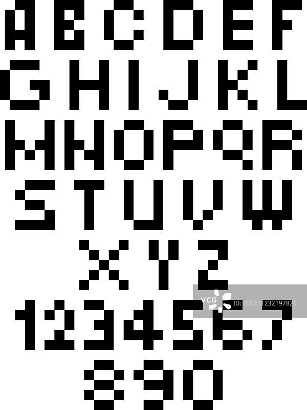 像素字体——字母和数字图片素材