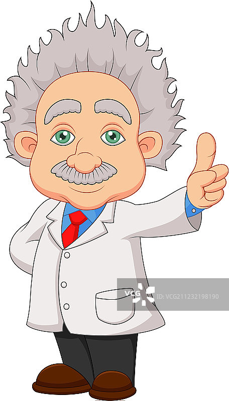 思考中的卡通教授图片素材