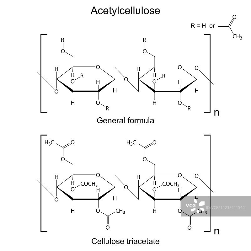 乙酰纤维素聚合物化学式图片素材