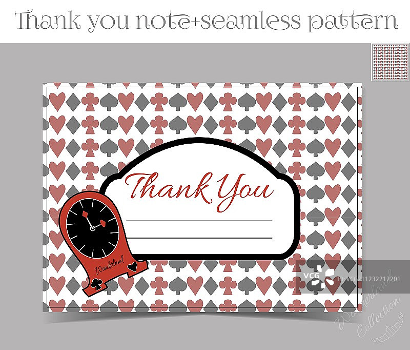 爱丽丝梦游仙境主题感恩便签图片素材