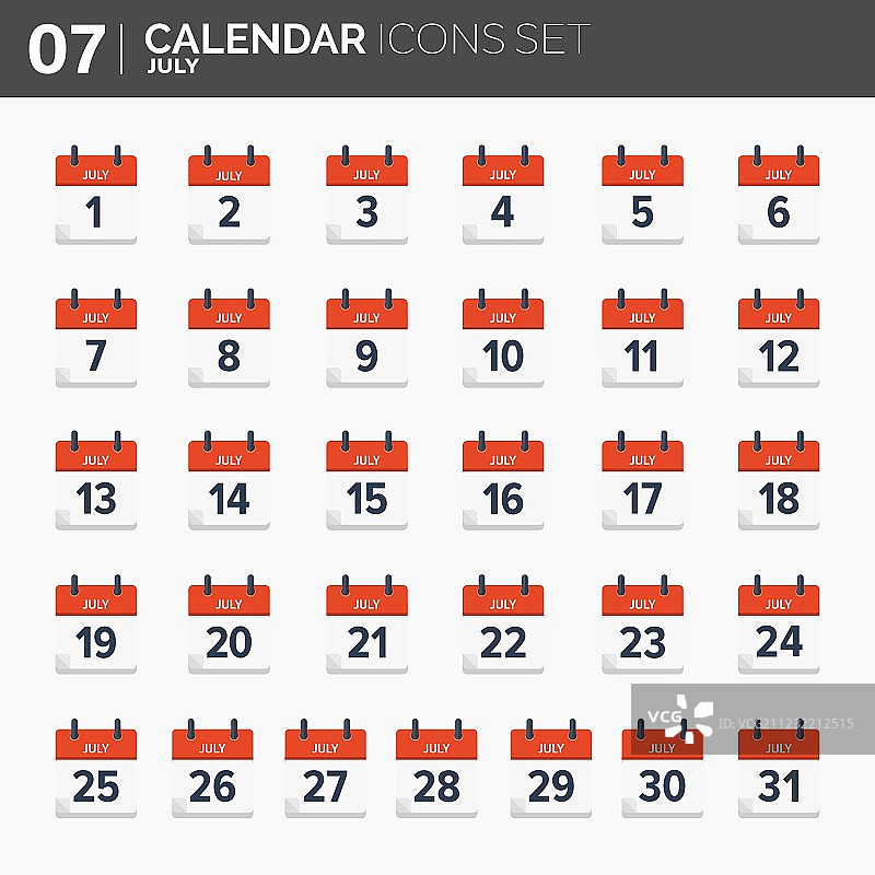 日历图标集-日期和图片素材