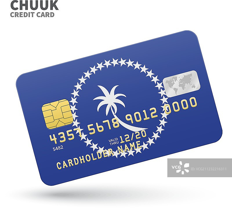 带有楚克旗帜背景的信用卡，适用于银行图片素材