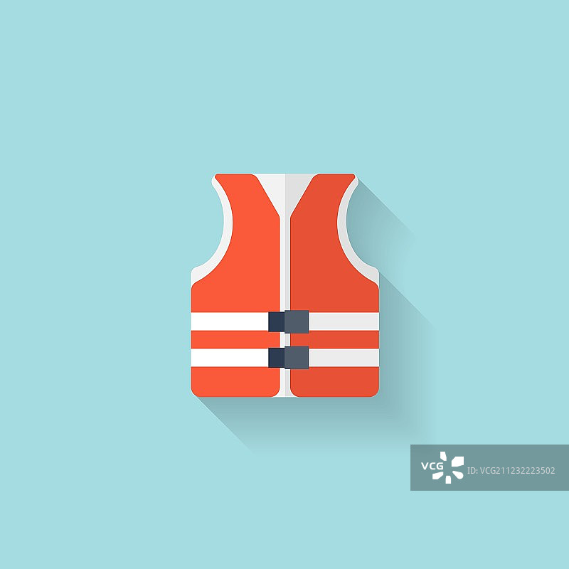 扁平救生衣网页图标背景图片素材