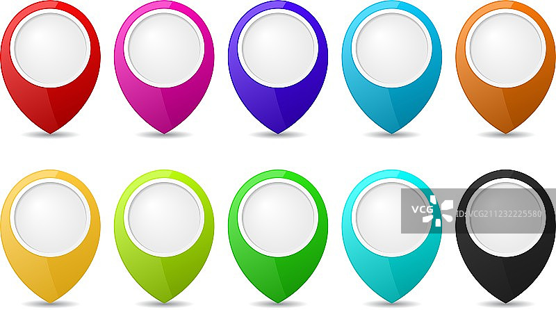 圆形3D地图指针素材图片素材