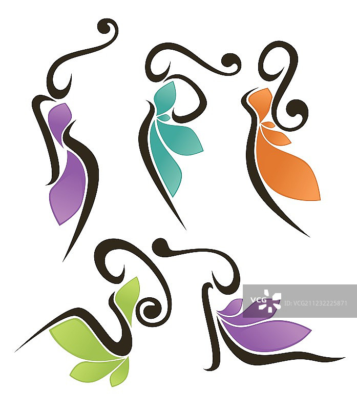 彩色连衣裙图片素材