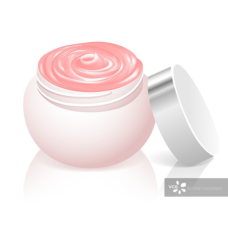 面霜罐，隔离在白色背景上图片素材