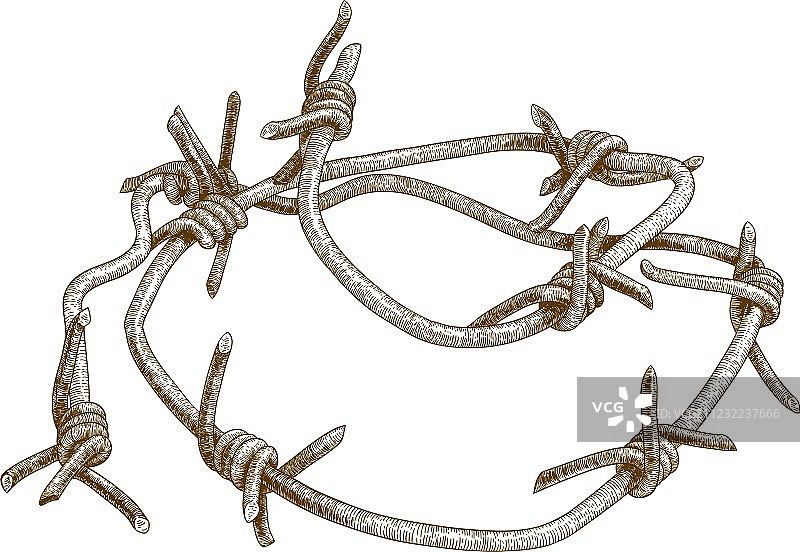 带刺铁丝网雕刻图片素材