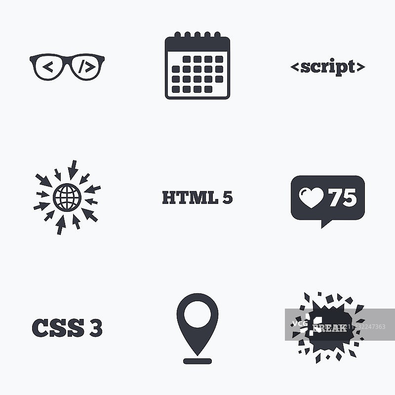 程序员编码HTML标记语言图片素材