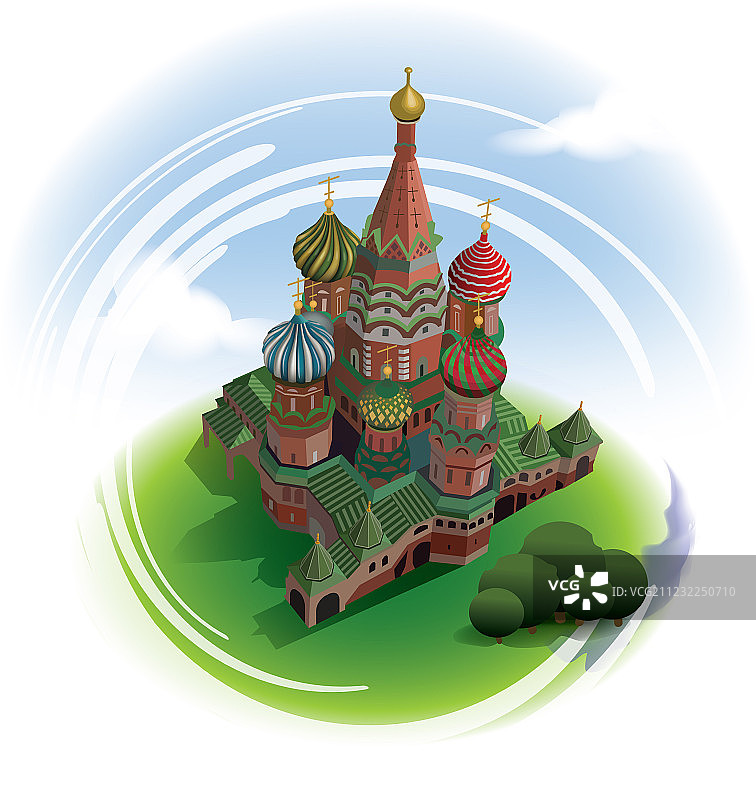 从顶部拍摄的圣瓦西里大教堂图片素材