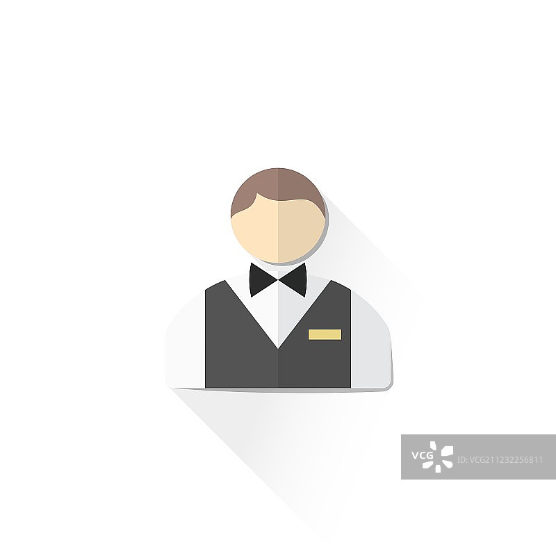 彩色男性服务人员图标图片素材