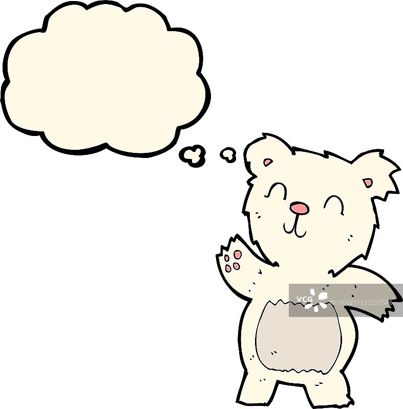 带有思想泡泡的卡通北极熊图片素材