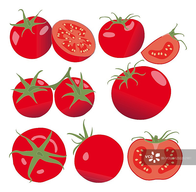 番茄切片分离图片素材