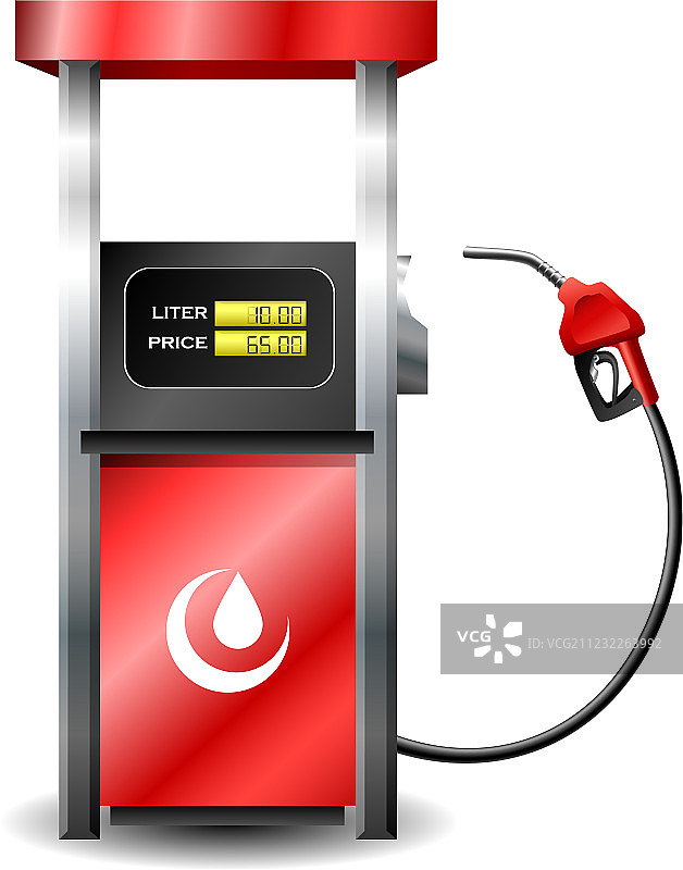 带燃油喷嘴的加油站油泵图片素材