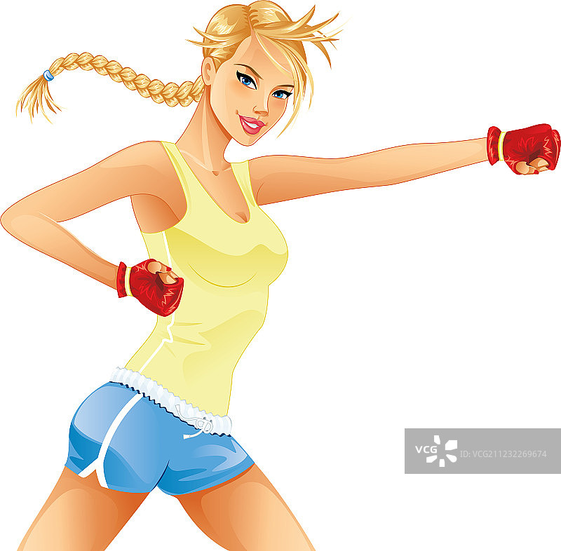 女子拳击图片素材