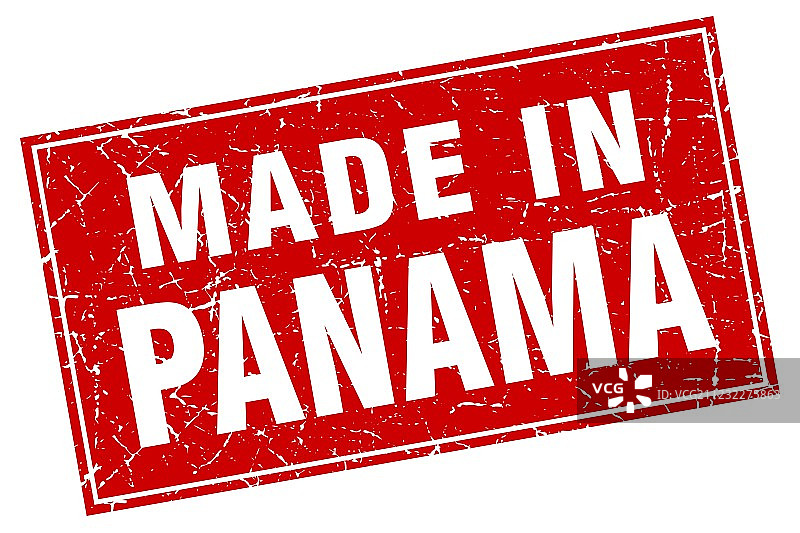 巴拿马红色方形Grunge印章图片素材